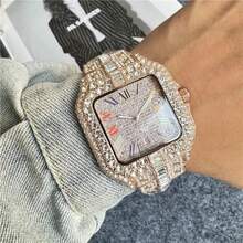 2025 New Luxury Watch Men Fashion Iced Out Square Colorful Number Watches Hop Bling Jewelry Reloj Hombre Party - Blue - View 10