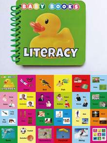 1 套常用词闪卡，8 种常用词阅读拼写游戏，包含动物、水果、蔬菜，螺旋装订的教育书籍，适合初学者，互动式学前学习材料，家庭学校用品。 - 彩色 - 查看 12