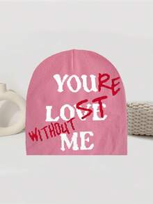情人节情侣帽，时尚“你爱我”字母设计，秋冬户外骑行帽，保暖针织帽，Y2K街头风，秋冬美学 - YOU LOVE ME - 查看 5
