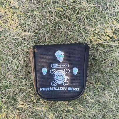  Vermilion Bird Skull Shaped Golf Club Head Cover, Personalized Accessory Loved By Men, Dust Protection For Putter, Universal Fit