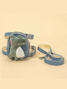 1pc Plush Dinosaur Decor Pet Collar, Harness, Treat Bag And Leash Set, Designed For Small Cats And Dogs, Provides Effective And Comfortable Mobility Support For Walking Cats/Dogs - Multicolor - View 9