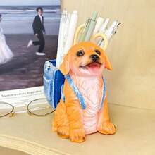 1个可爱小狗笔筒，学生桌面装饰，办公用品，生日礼物