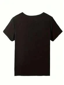 Camiseta de Mujer con Diseño de Bola de Discoteca para Año Nuevo 2026 - Top Casual de Manga Corta con Cuello Redondo y Diseño Colorido '2026', Camiseta de Verano Lavable a Máquina para Fiestas y Uso Casual, Ropa de Fiesta, Diseño Divertido, Tela de Elasticidad Media - ["Negro"] - Ver 3