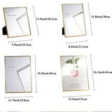 优雅金色亚克力大尺寸金属相框/海报框，简约铁艺，A4/A3尺寸，可壁挂或桌面摆放 - 金色 - 查看 4