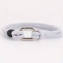 3mm Handmade Knotted Rope Bracelet For Men, Outdoor Sports Fashion Casual Accessory - 3mm Silver Buckle Bracelet - View 18