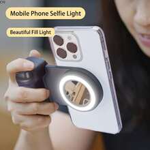 Giá đỡ điện thoại từ tính có đèn flash selfie, tay cầm chụp ảnh selfie với nút chụp từ xa cho iPhone 17 16 15 14 13 12 Pro Max, điện thoại Android, quay video vlog, chụp ảnh, tương thích với điện thoại Android, lý tưởng cho kỳ nghỉ đông, du lịch, chiếu sáng phụ, hoạt động ngoài trời, phát trực tiếp, gậy selfie, thiết bị quay vlog, xoay 360°. - màu đen - Xem 5