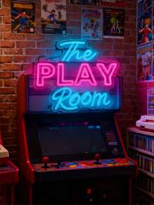 1 pieza Letrero de neón LED "Sala de juegos", con panel trasero de acrílico, alimentado por USB, luz decorativa de pared, adecuado para la sala de juegos - luz policromática - Ver 13