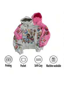 Jesus Y2K Graphic Hooded Streetwear Oversized Pullover Zip Up Sweatshirt Grunge Gothic Vintage Aesthetic Hooded Jacket - Color 5 - 查看 7