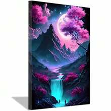 1pc 2d Flat Canvas Poster, Framed Flowers Blossom Art Room Aesthetics Posters, Canvas Posters, Bedroom Decoration, Sports Office Decoration, Gifts Wall Art Decoration, Printing Posters - Xám - Xem 2