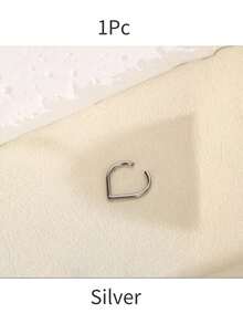 1件装不锈钢假鼻环，心形鼻夹，无需穿孔，摇滚/嘻哈风格男女通用身体饰品