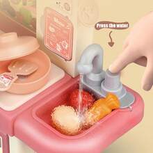 34Pcs Juguetes de cocina Incluye funciones de luz y pulverización Varios accesorios de cocina - Rosado Luz y rociar - Ver 4