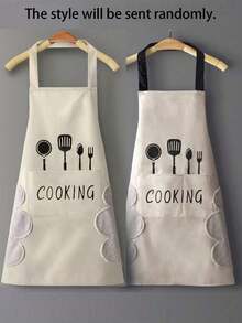 1件装可调节颈带厨房围裙，防水防油，适合烹饪、厨师使用，男女通用 - 黑色 - 查看 11