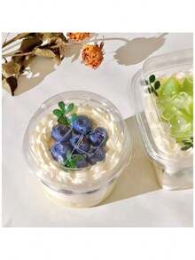 50/10pcs Reusable Round Pudding Cups With Lids And Spoons, Novelty Dessert Cups, Transparent Mousse Cake Containers, Yogurt Cups, Suitable For Birthday, Graduation, Singles Party, Wedding - Multicolor - View 5