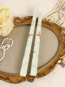 2pcs Colorful Long Stem Printed Candles, Smokeless Romantic Heartshaped Candles, Suitable For Valentine's Day, Daily Life, Dates, Qixi Festival, Meetings, Work, Gatherings, Ramadan, Parties, Birthdays, New Year And Other Occasions, Best Choice For Holiday Decorations - Multicolor - View 12