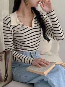 Women Knit Tops - Beige - View 2