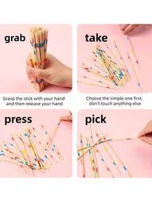 31pcs Creative Family Gathering Interactive Fun Wooden Stick Game Props, Stick Picking/Bamboo Stick Game Props, Designed To Cultivate Thinking Ability And Promote Interesting Parent-Child Interaction, Made Of Durable Materials, Suitable For Social Gatherings, Parties, Family Gatherings, Corporate Team Building Activities, Birthday And Holiday Parties, Christenings, Housewarming Events, Valentine's Day, Weddings And Everyday Home Use. - Multicolor - View 7