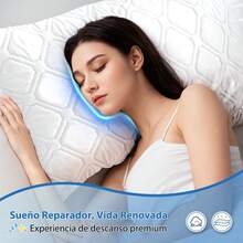 AMOROSA 2 Piezas Fundas para Almohadas Impermeable de 3 Capas con Cierre Tipo Sobre,Funda de Almohada Suave Resistente a las Arrugas y Manchas(Sin Almohada)Ideal para Dormitorios,Sofás,Salas de Estar y Decoración del Hogar y Regreso a Clases-Azul - Azul - Ver 7