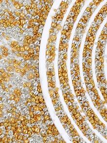 2/3/4mm Golden Silvery Glass Seed Beads, Loose Spacer Seed Beads For Jewelry Making, DIY Bracelets Necklaces Earrings Craft Accessories - Glass Seed Beads - View 5