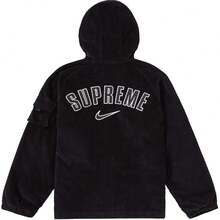 Supreme® X Nike® Arc Corduroy Hooded Jacket – FW21 Fall/Winter Collaboration Outerwear – Features Arched Logo Embroidery And Full Corduroy Shell - 黑色 - 查看 6