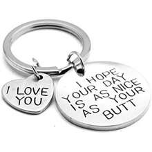 I Hope Your Day Is As Nice As Your Butt Keychain Boyfriend Girlfriend Gifts Keyring I Love You Wife Husband Gifts - Multicolor - View 6