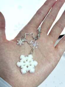 1条手工雪花CCD串珠挂绳，少女风ins风永久挂饰，适合女性日常使用 - 白色 - 查看 5