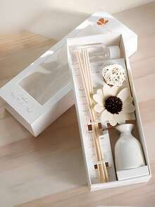 9件套无焰家居香氛套装（1瓶香氛精油+1个陶瓷瓶+5根藤条+1个藤球+干花），持久留香，适用于卧室/书房/浴室/客厅 - 情人节礼物 - 彩色 - 查看 6