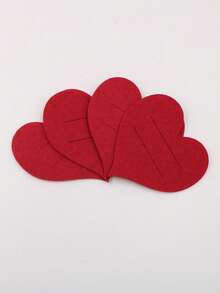 10 Stücke rote Herz Besteckhalter aus Vliesstoff, herzförmige Messer- und Gabelabdeckungen, geeignet für Hochzeiten, Valentinstag-Partys, romantische Tischdekorationen