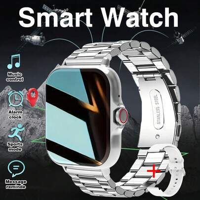 这款广受欢迎的男女通用智能手表具备以下功能：接听电话、消息提醒、音乐控制、遥控拍照、计步器、卡路里追踪、多种运动模式、闹钟、来电和消息通知、250mAh电池、1.83英寸全触摸屏，兼容安卓和iOS系统。