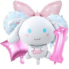 Sanrio 6PCS Sanrio Number Balloon Set Cinnamoroll Cartoon Anime Style Party Number Balloon Big Set Cinnamoroll Suitable For Party Use Cinnamoroll Cartoon Cute Character Surrounding Party Atmosphere Balloon