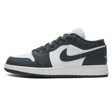 Nike Air Jordan 1 Low (GS) Men's Casual Sneakers 553560-044 - Black/Gray-blue/Navy - View 1