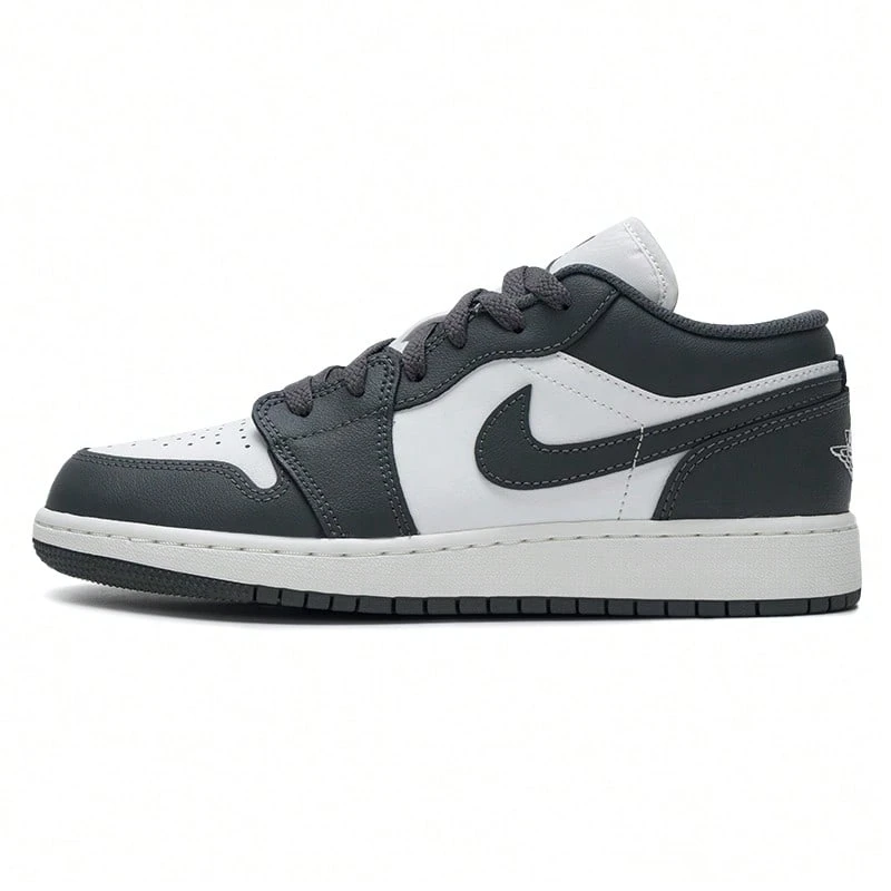 Nike Air Jordan 1 Low (GS) Men's Casual Sneakers 553560-044 - Black/Gray-blue/Navy - View 1