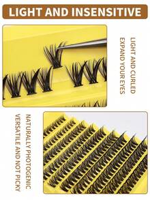 ( 200Pairs Total) 40D Multi-Style Length Mix-And-Match Fairy-Like, Lightweight And Dense False Eyelashes, Creating A Natural And Three-Dimensional Layer, One Key Unlock Manga Lashes Effect, Easy To Achieve Comic Eye Freedom - D - View 4