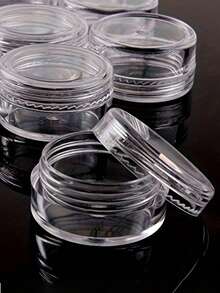 Transparent Plastic Jewelry Bead Storage Box Small Bottom Round Container Jars Make Up Organizer Storage Boxes,Transparent Plastic Jewelry Storage Organizer Boxes,Earring Pill Container Small Items Holder, Suitable For Beading Makeup Craft Projects, Stackable Design, Compact , Polished Surface, Small Items Organizer, Essential Gift For Travelers - Multicolor - View 3