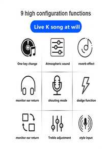 V8 Real-Time Mixer Sound Card With Multiple Effects, Suitable For USB Rechargeable Audio Converter Sound Card, For High-Quality Recording, Singing, Streaming And Gaming - Black - View 7