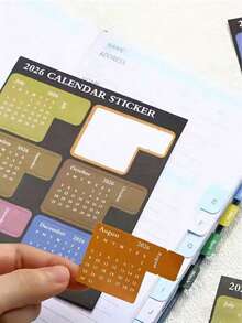 2026 Self-Adhesive Label Stickers Index Stickers Diary Classification Stickers, 2 Sheets 12 Labels, 12 Months 12 Labels, Calendar Stickers Monthly Index Labels For Planner, Diary, Notebook, Bookmark, Schedule Labels - Multicolor - View 1