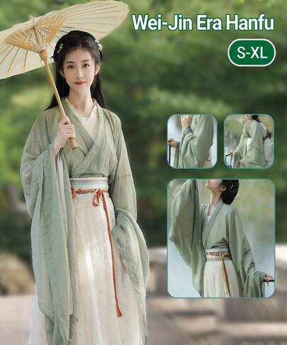 New Wei-Jin Style Hanfu Green Suit