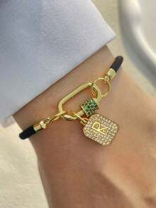 1件装 STYLEVER A-Z 字母手链，26 条字母链，庆祝情人节 - 黑色 - 查看 19