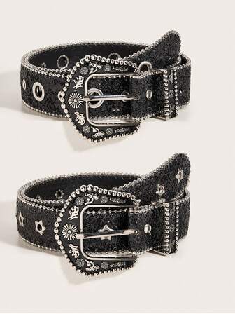 1 pieza Cinturón de cintura para hombres con hebilla tallada, accesorio de diseño de subcultura punk rock retro, hebilla de estrella vintage de la cultura Y2K de los festivales de música, cinturón unisex de nicho, decoración personalizada y de moda para vaqueros, apto para uso diario