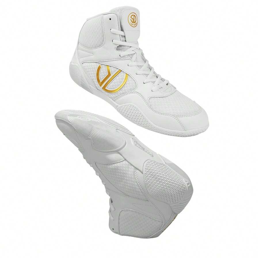 Men's Wrestling Shoes With Lightweight,Sdtdid Boxing Shoes Made Of Micro Suede For Gym,Powerlifting,Bodybuilding,Training Etc. - 白色 - 查看 1