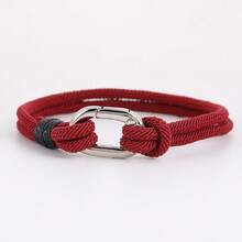 3mm Handmade Knotted Rope Bracelet For Men, Outdoor Sports Fashion Casual Accessory - 3mm Silver Buckle Bracelet - View 19