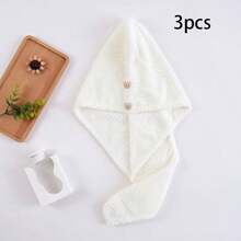 1/3条装珊瑚绒超细纤维女士干发巾，防毛躁，带松紧带，快速干发，适用于湿发、长发、浓密卷发，超柔软，快速干发，不毛躁，适用于湿发、卷发、长发、浓密头发 - 彩色 - 查看 11