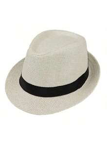 1pc Wide Brim Sun Hat For Men, Beach Hat, Straw Hat, UV Protection, Fashion & Versatile