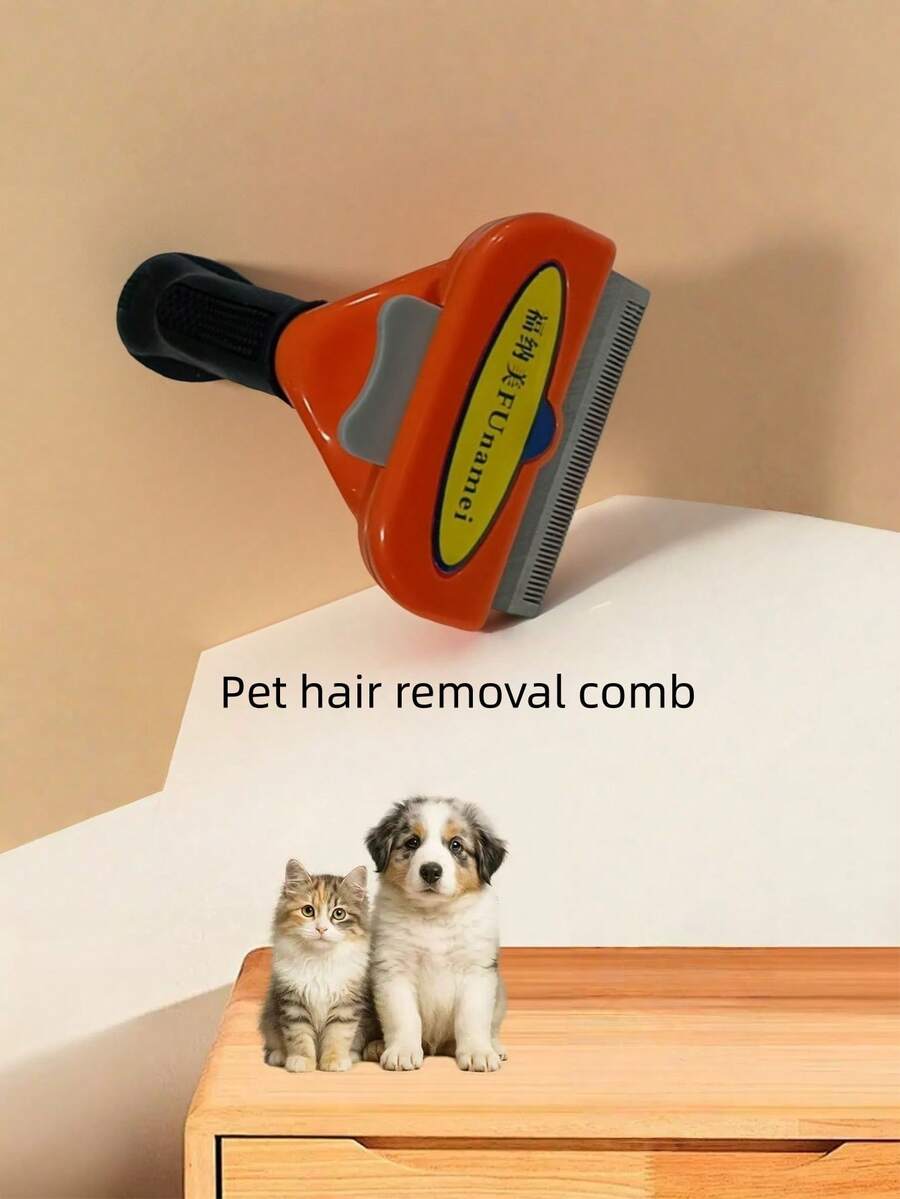 1支宠物梳毛刷，猫咪去毛刷，狗狗去毛刷，可去除松散毛发，解结刷，温和不刺激皮肤，有效去除底毛和松散毛发 - 彩色 - 查看 1