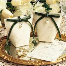 10pcs/20pcs/30pcs Wedding Gift Boxes - Suitable For Weddings, Birthdays, Parties, Wedding Gift Boxes, Guest Favors, Gift Boxes, Wedding Reception Decorations (Multiple Styles Available) - Cream White 10PCS - View 12