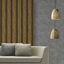 Adhesive Wallpaper With Rustic Wood Ribbed Pattern, Natural Oak, Thick Strips - Multicolored 5 - View 4