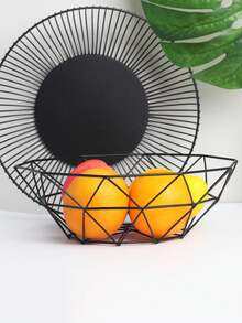 优雅铁艺水果篮，高品质客厅茶几家用水果托盘，零食盘 - 黑色 - 查看 4