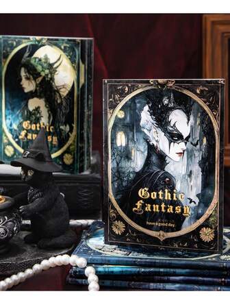 30 st/förpackning Materialpapper Vintage Gothic Dark Scrapbookingpapper för journalmaterial, Dekorativt hantverkspapper för skräpjournaler 10design Partten