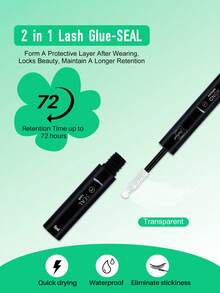 Lash Bond And Seal Waterproof 10ML Bond And Seal Lash Glue Long Lasting Lash Cluster Glue Black Eyelash Bond And Clear Seal DIY Lash Bond And Seal For Beginner - 黑色 - 查看 5