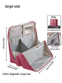 Upright Cosmetic Bag, Large Capacity Multi-Functional Portable Travel Business Toiletry Bag, Spacious Stationery Storage Bag, Multi-Compartment Design + Durable Fabric + Mesh Pockets, Portable Skincare Products Storage, Gift For Women, Christmas Gift, Great Gift For Her - Multicolor - View 16