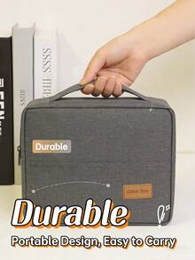 1 pieza Estuche de lápices plegable de gran capacidad, caja de almacenamiento de artículos de papelería con múltiples compartimentos para estudiantes, estuche de lápices portátil con asa de transporte lavable - Multicolor - Ver 4